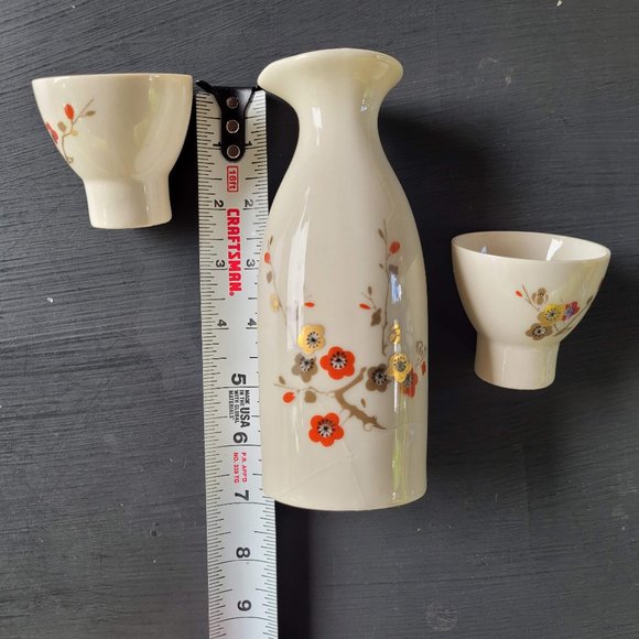 Sakura Sake Flask and Cup Set - AS IS - Picture 5 of 6